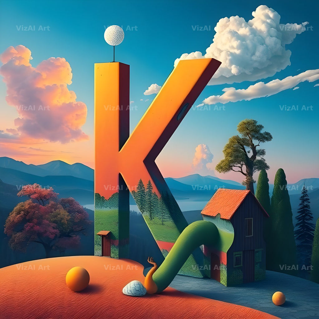 Surreal Dune Paint alphabet letter K