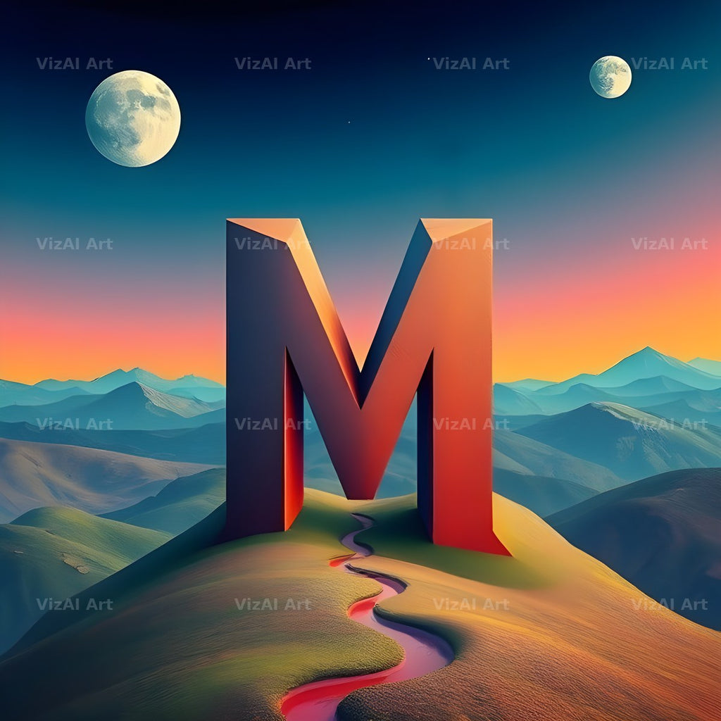 Surreal Dune Paint alphabet letter M