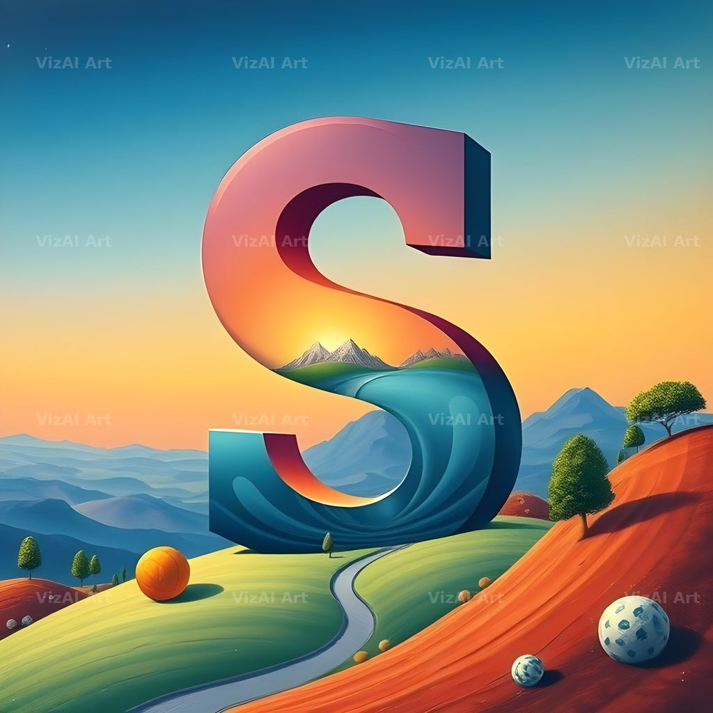 Surreal Dune Paint alphabet letter S
