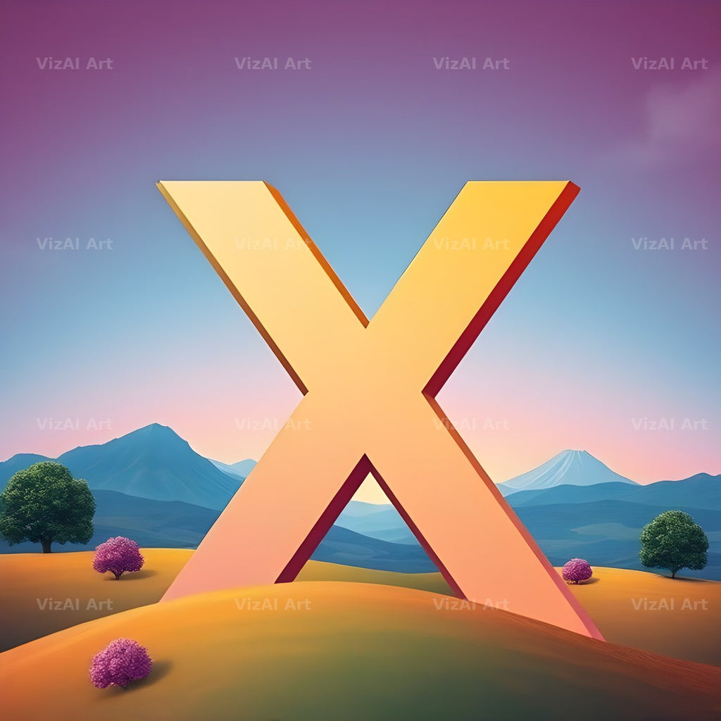 Surreal Dune Paint alphabet letter X