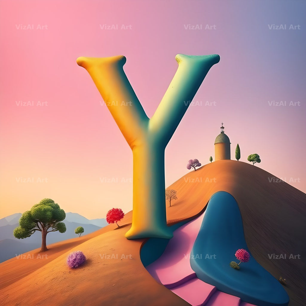 Surreal Dune Paint alphabet letter Y