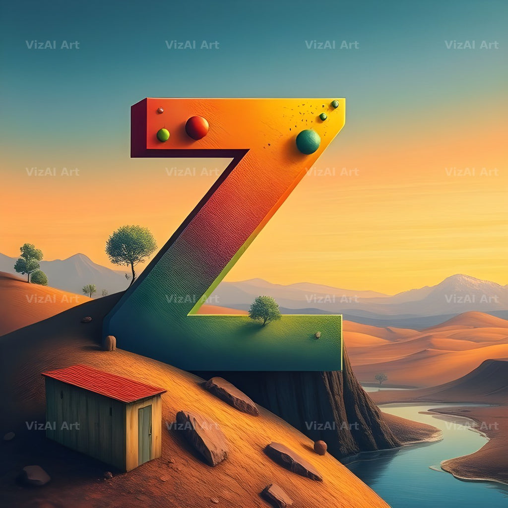 Surreal Dune Paint alphabet letter Z
