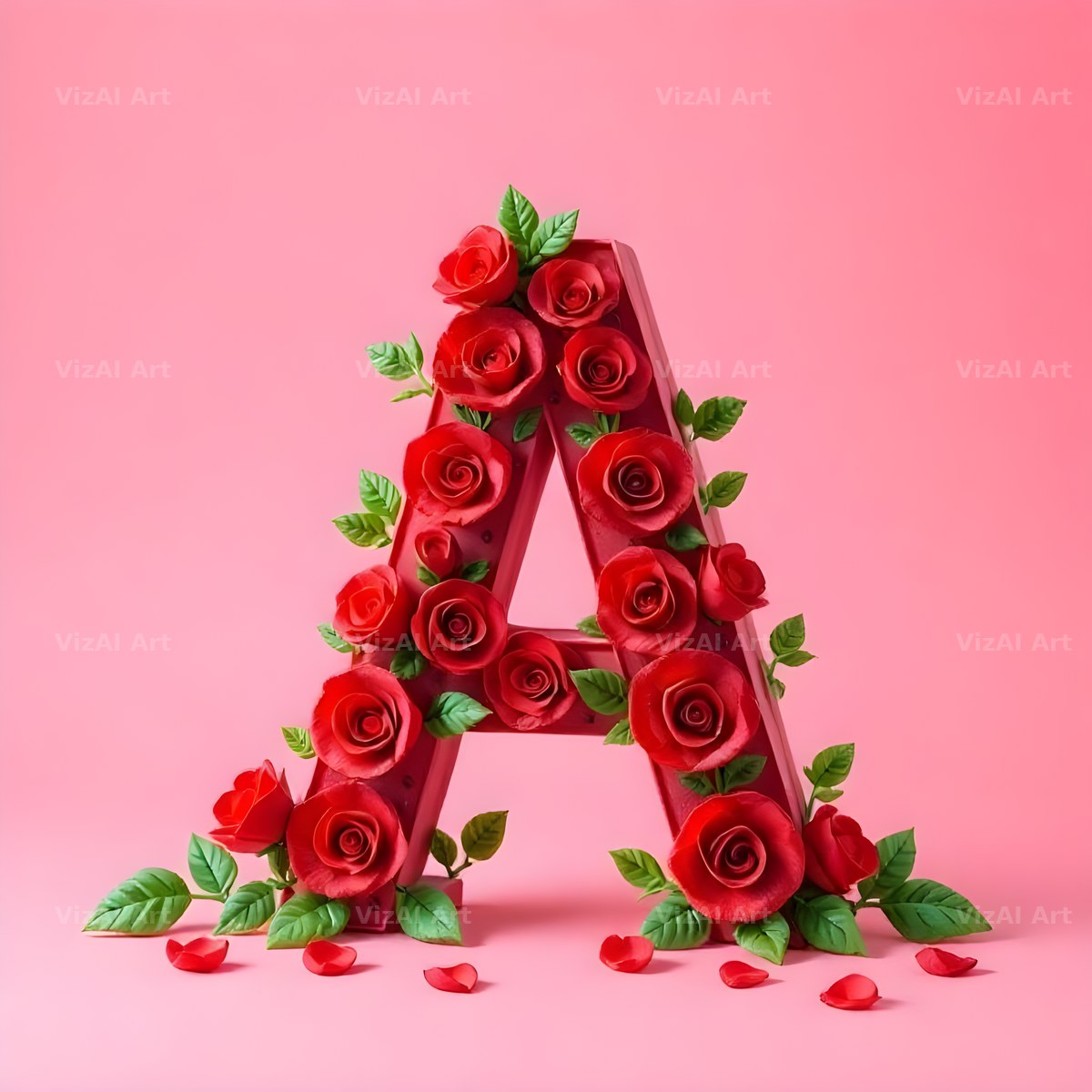 Scarlet Rose alphabet letter A