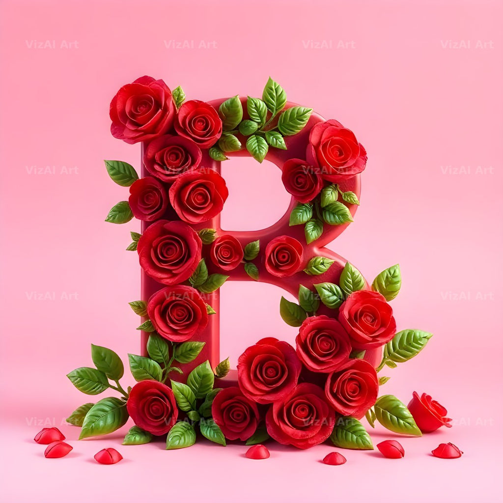 Scarlet Rose alphabet letter B