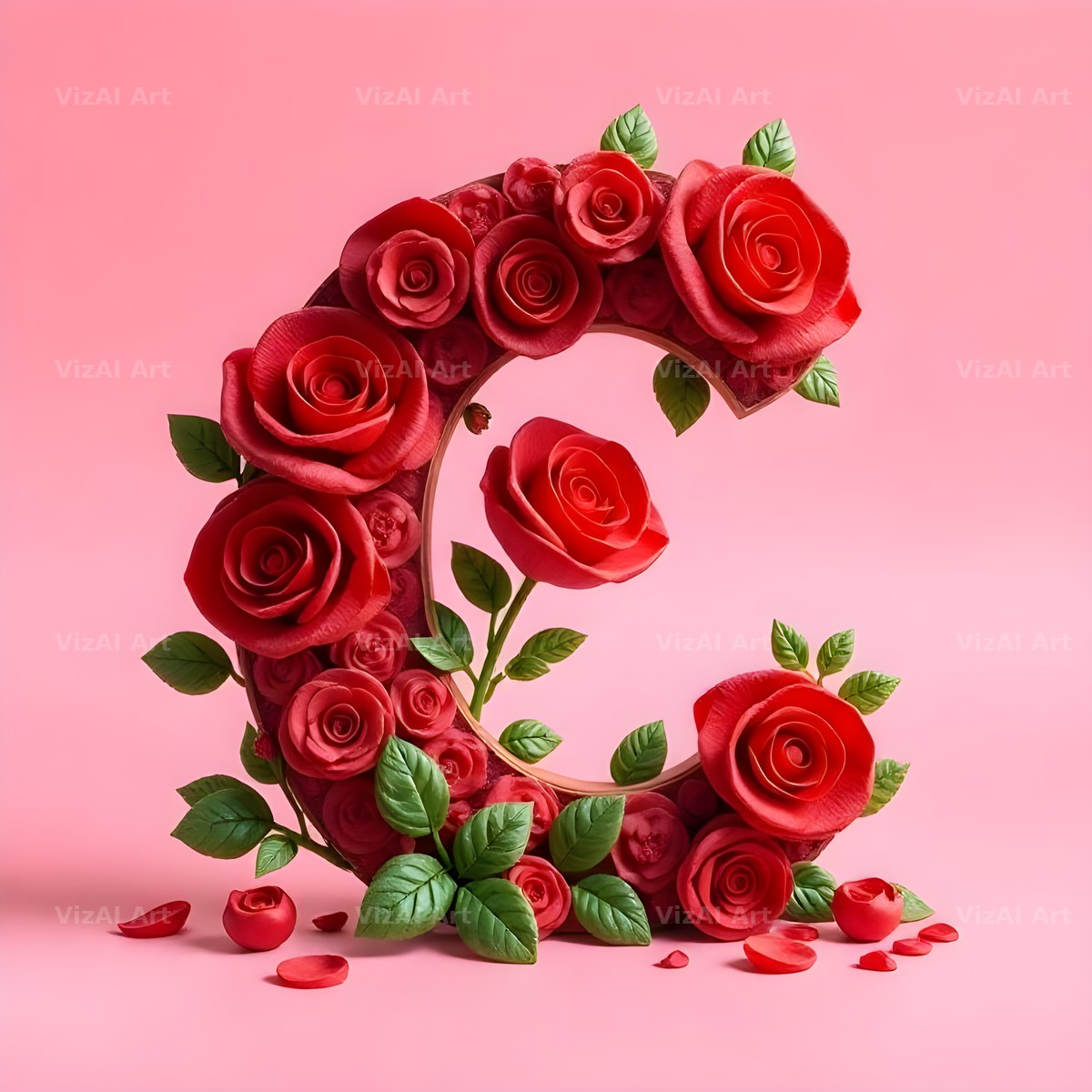 Scarlet Rose alphabet letter C