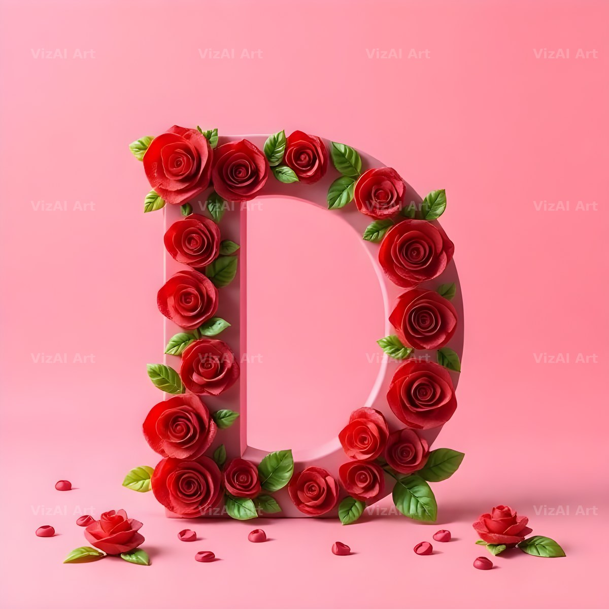 Scarlet Rose alphabet letter D