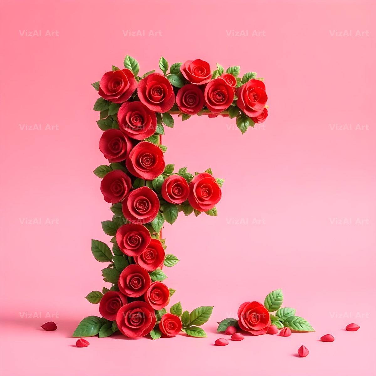 Scarlet Rose alphabet letter F