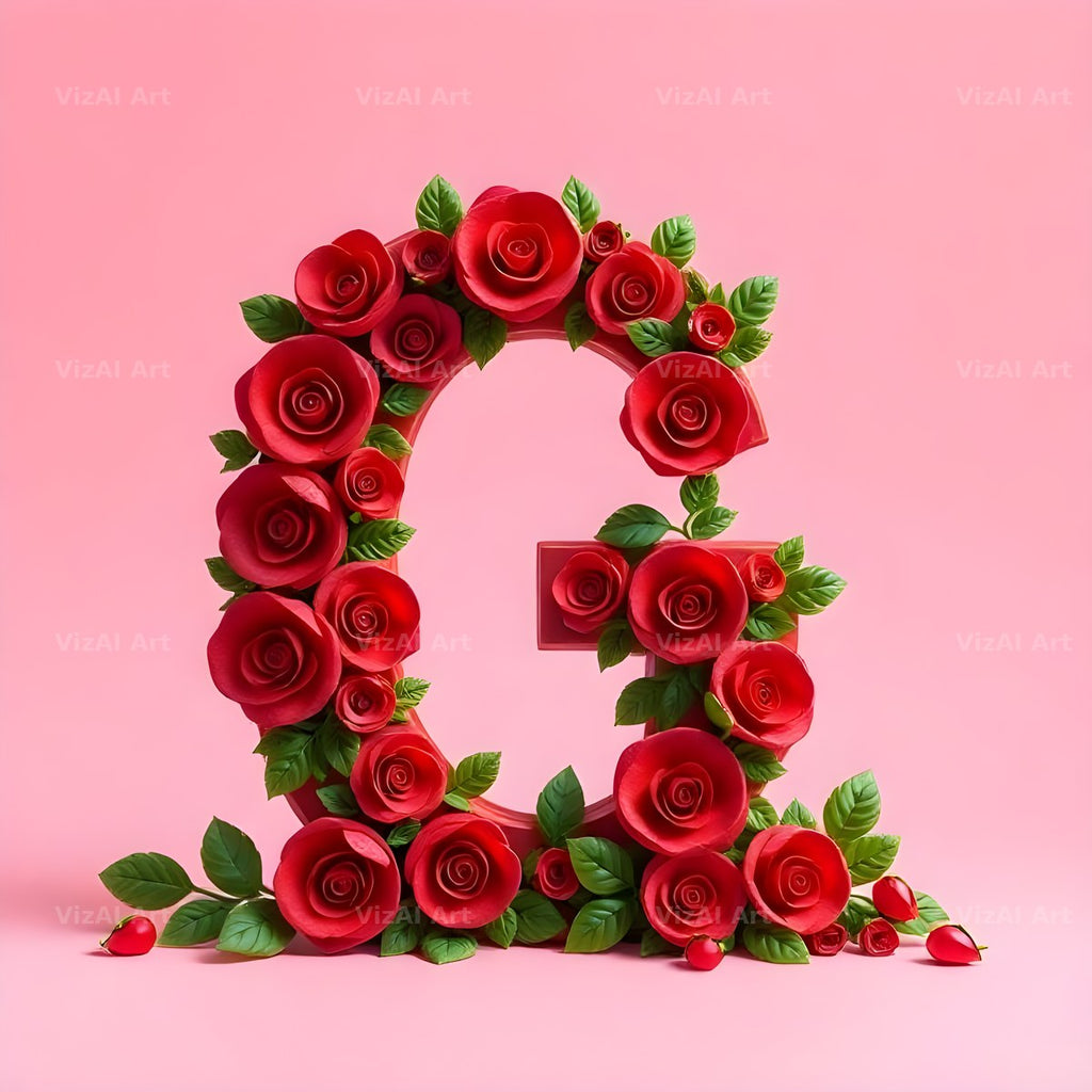 Scarlet Rose alphabet letter G