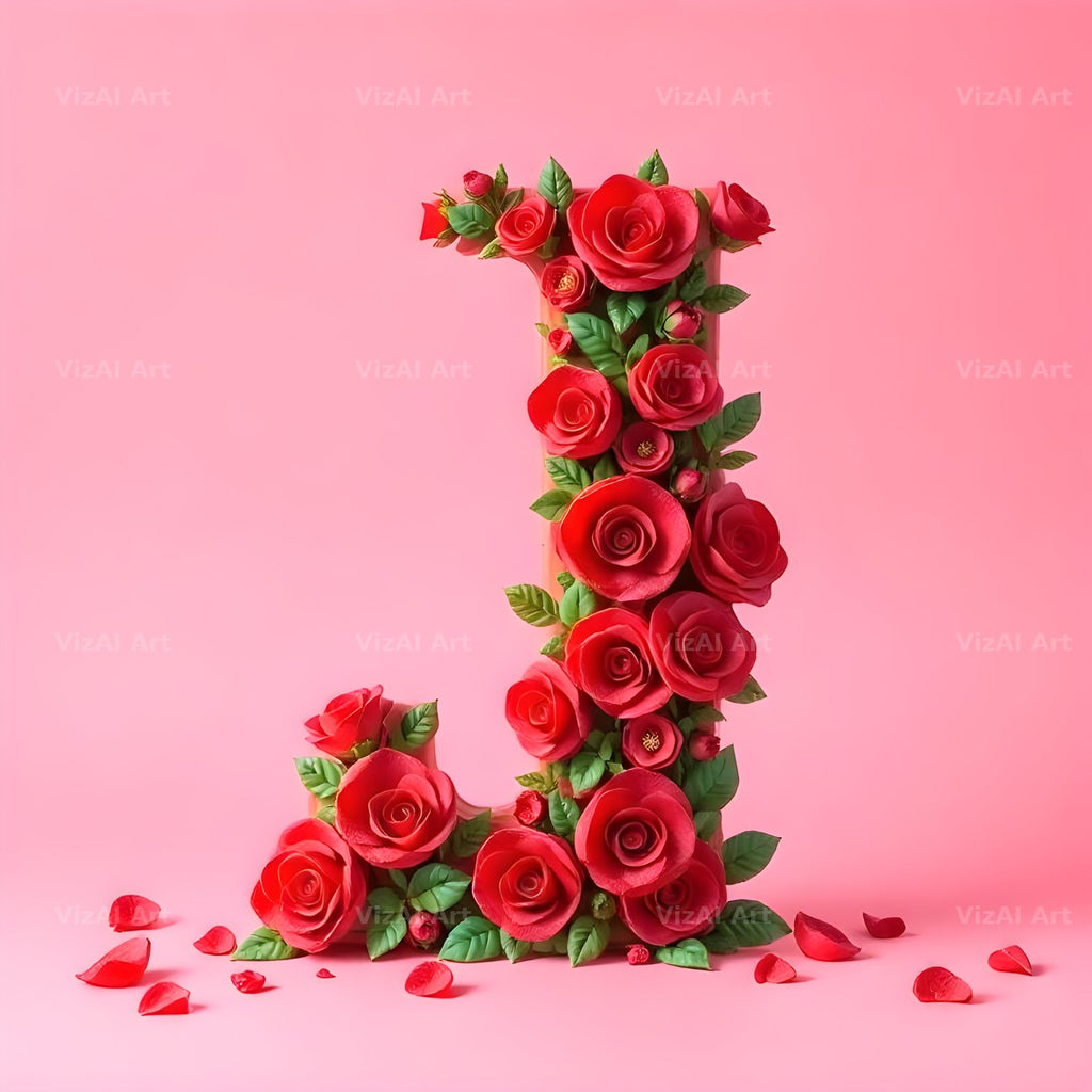 Scarlet Rose alphabet letter J