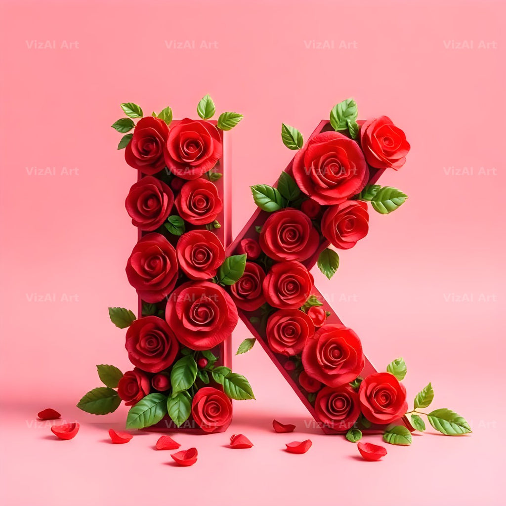 Scarlet Rose alphabet letter K