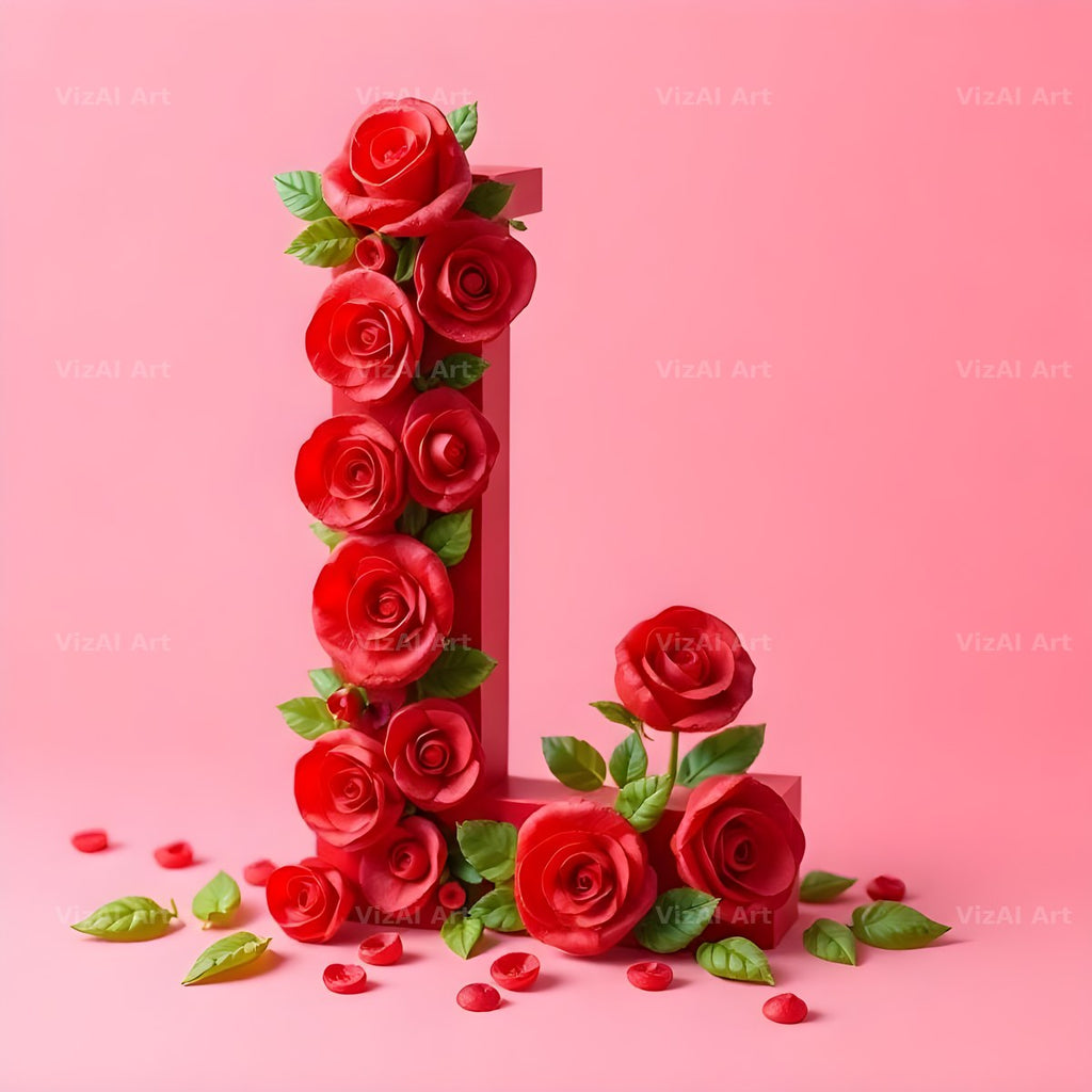Scarlet Rose alphabet letter L