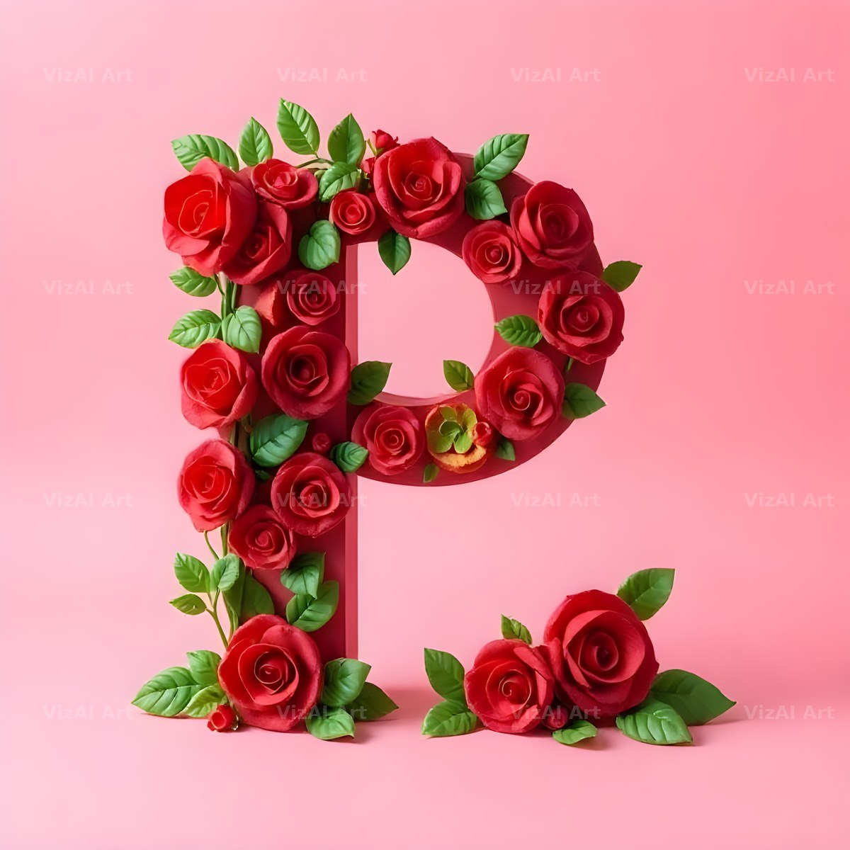Scarlet Rose alphabet letter P
