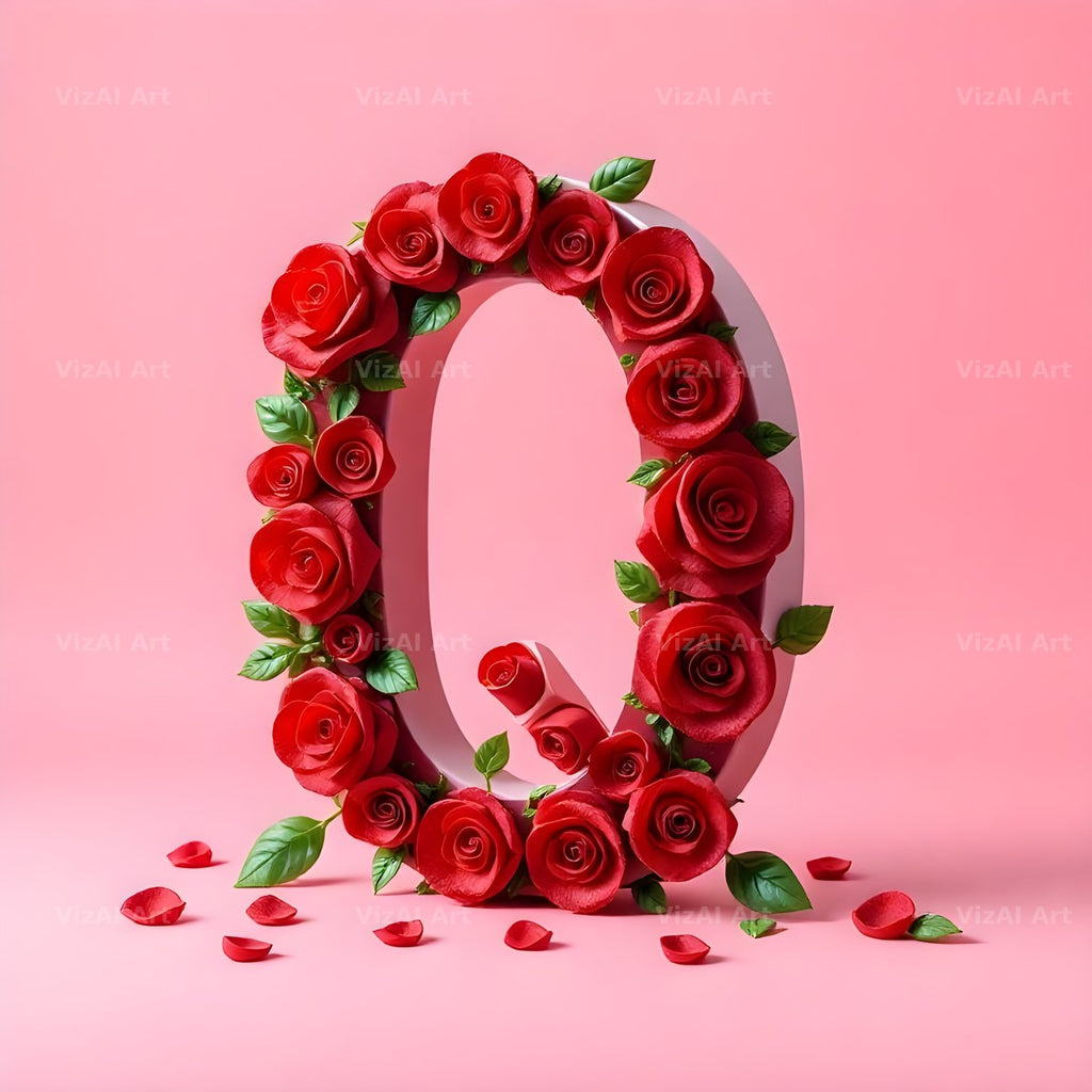 Scarlet Rose alphabet letter Q