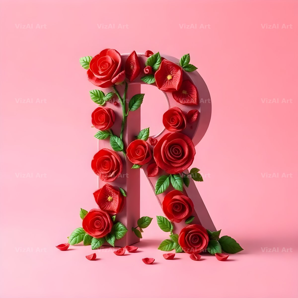 Scarlet Rose alphabet letter R