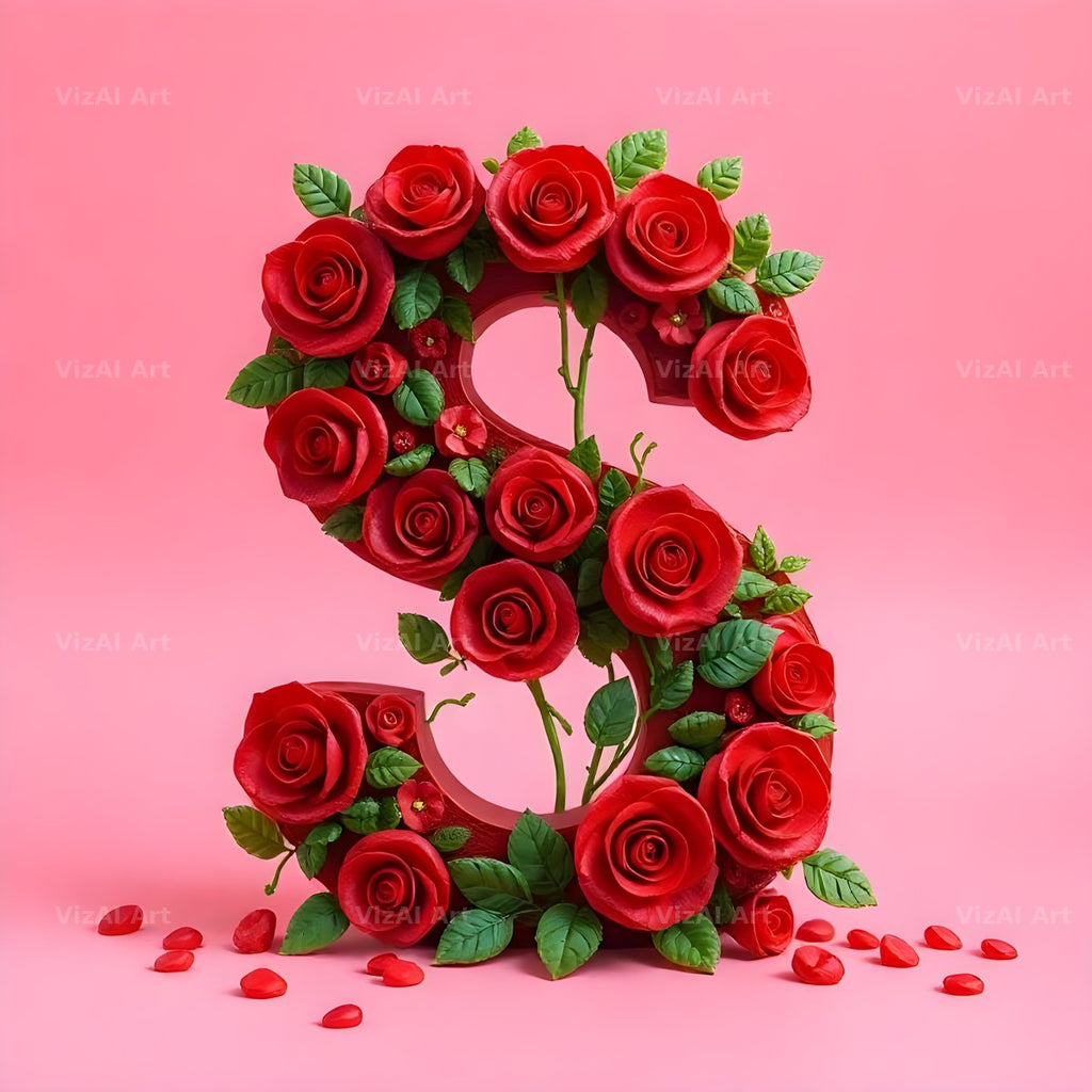Scarlet Rose alphabet letter S