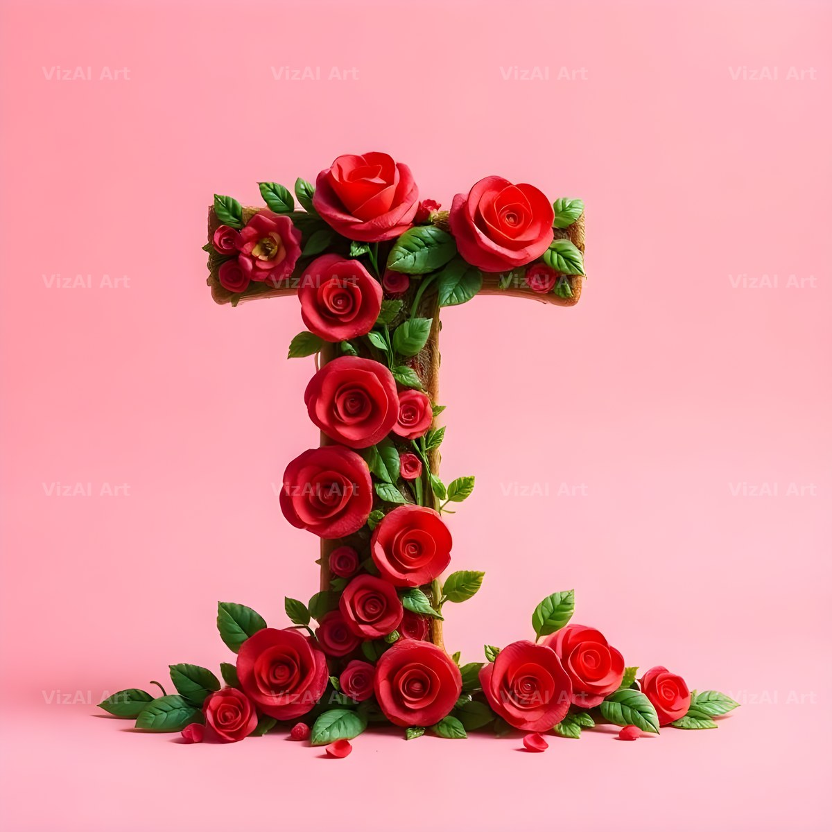 Scarlet Rose alphabet letter T