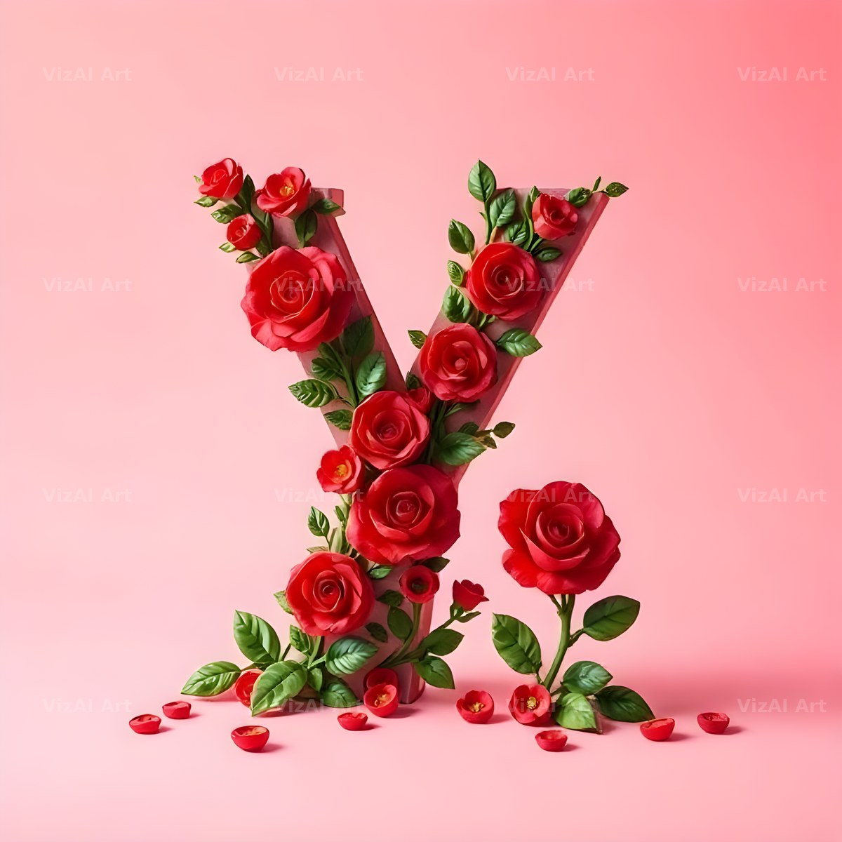 Scarlet Rose alphabet letter Y