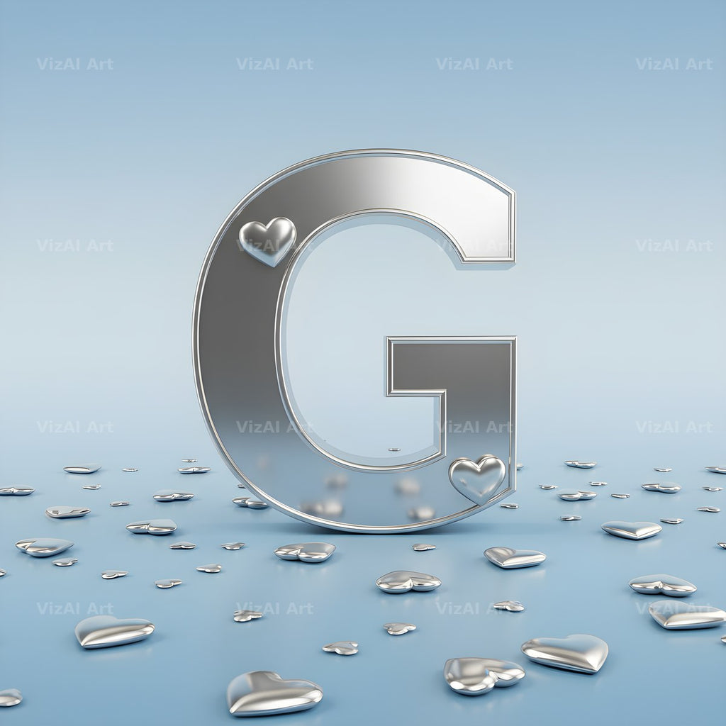Silver Heart Frost alphabet letter G