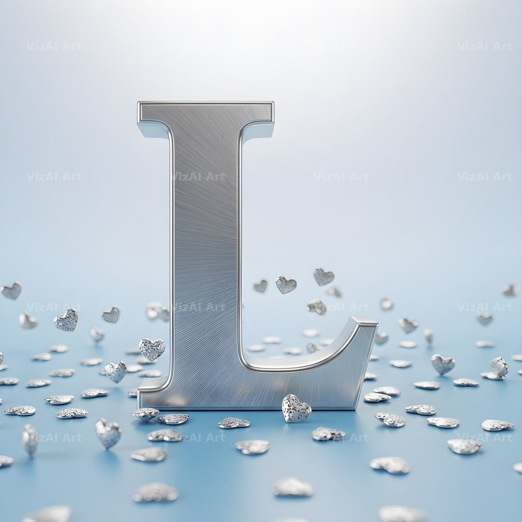 Silver Heart Frost alphabet letter L