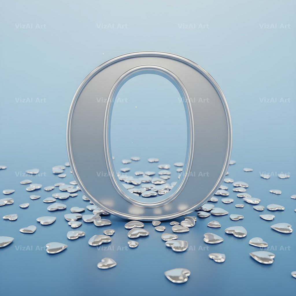 Silver Heart Frost alphabet letter O