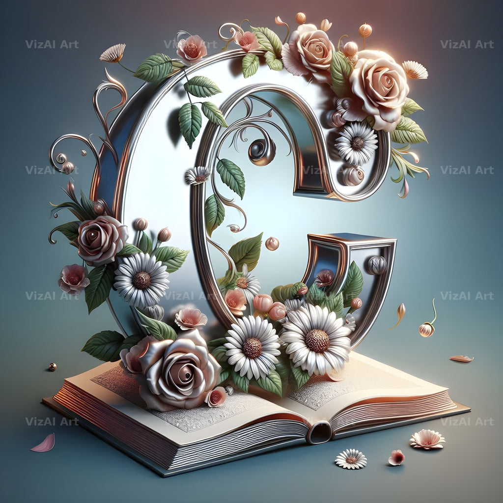 Silver Rose Storybook alphabet letter C