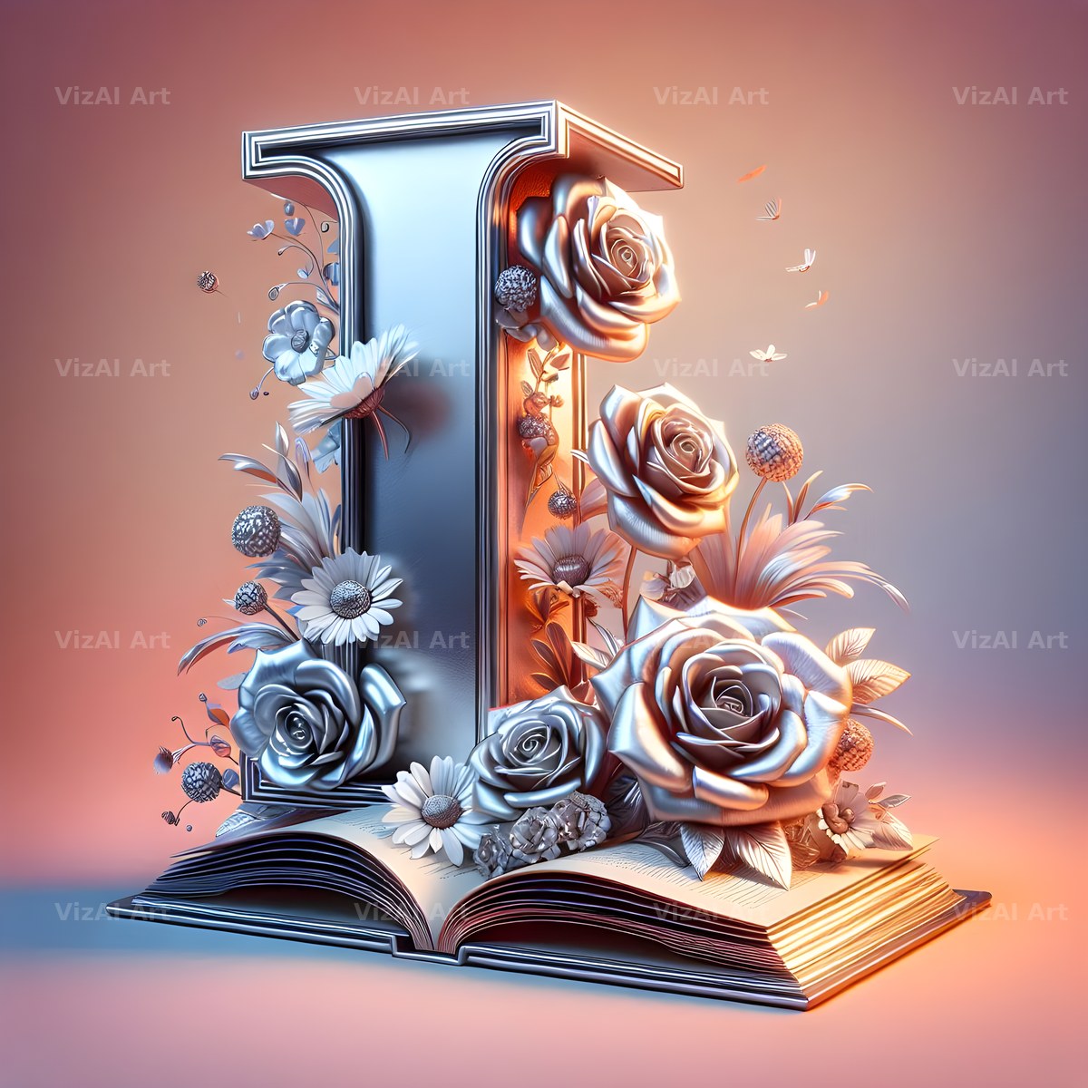 Silver Rose Storybook alphabet letter I