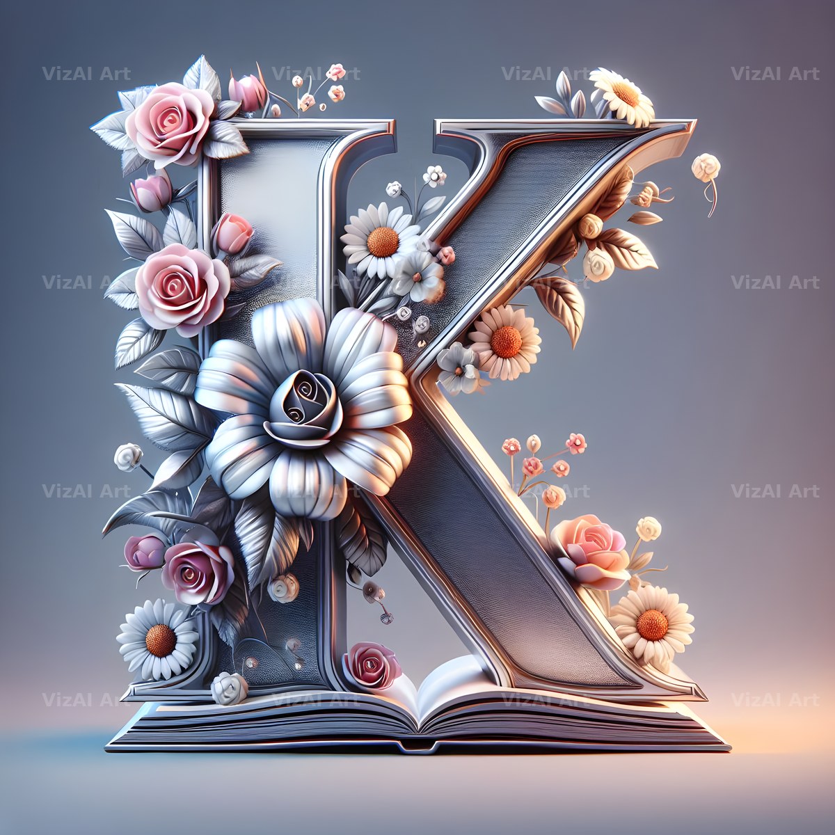 Silver Rose Storybook alphabet letter K