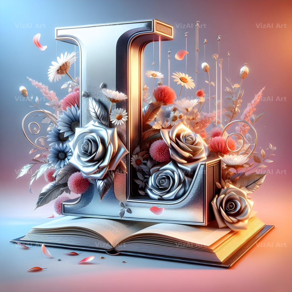 Silver Rose Storybook alphabet letter L