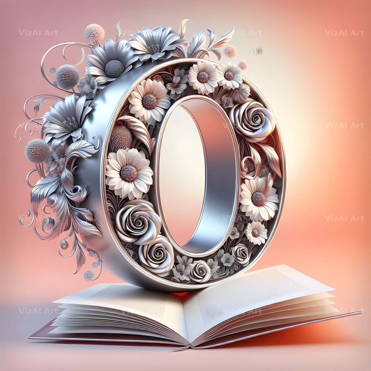 Silver Rose Storybook alphabet letter O