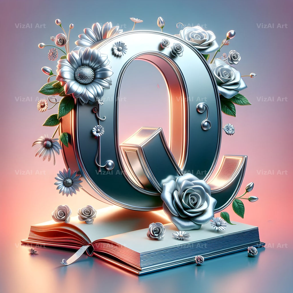 Silver Rose Storybook alphabet letter Q