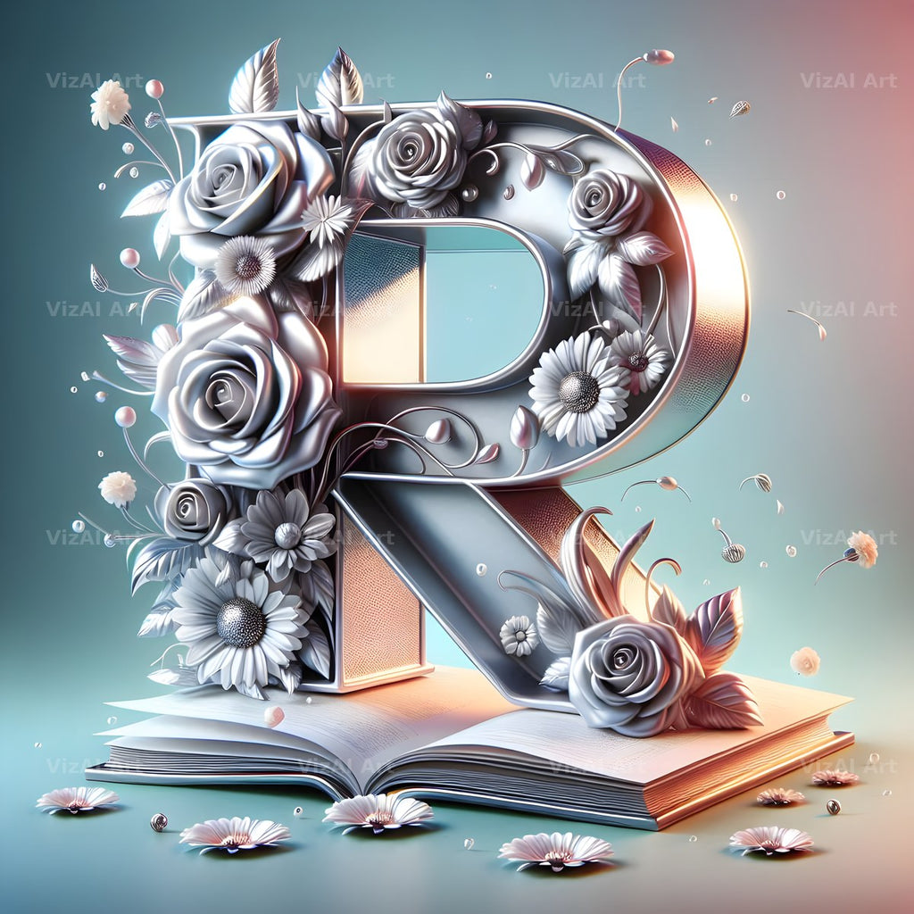 Silver Rose Storybook alphabet letter R