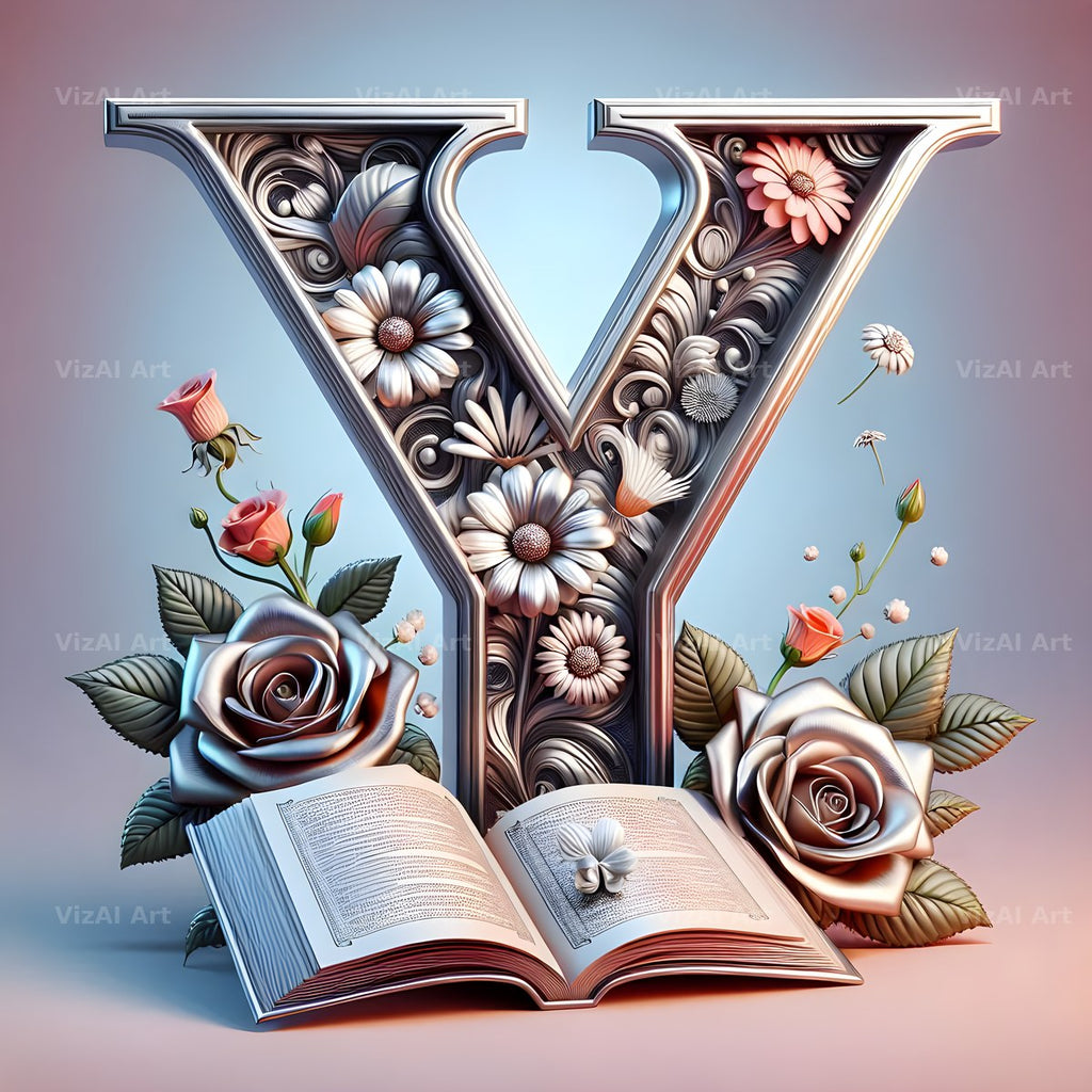 Silver Rose Storybook alphabet letter Y
