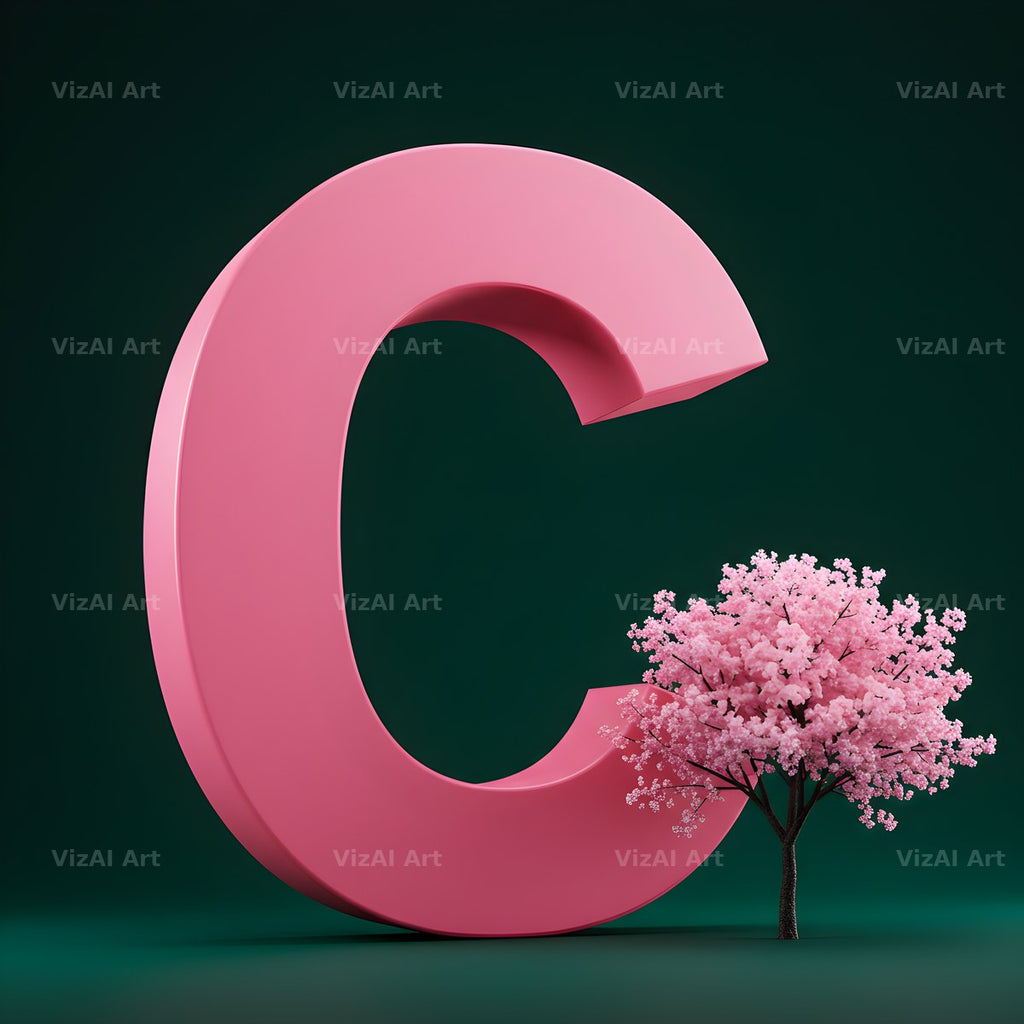 Sakura Blossom alphabet letter C