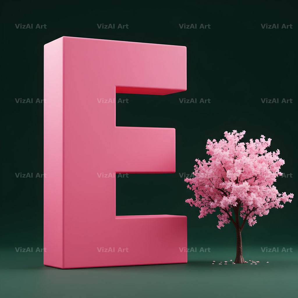 Sakura Blossom alphabet letter E
