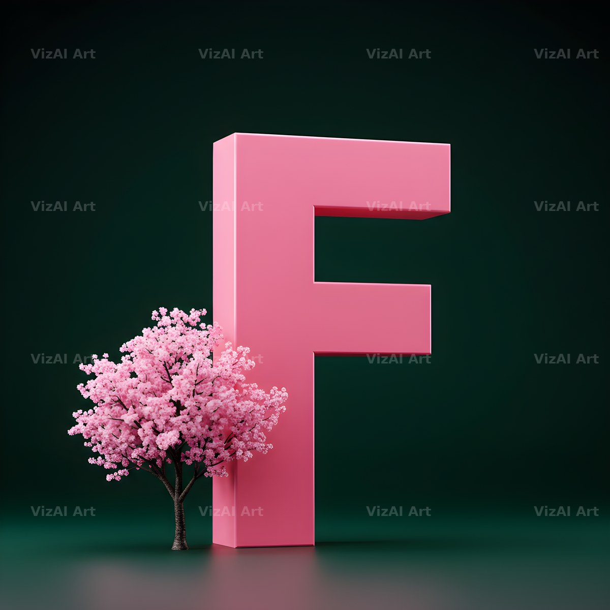 Sakura Blossom alphabet letter F