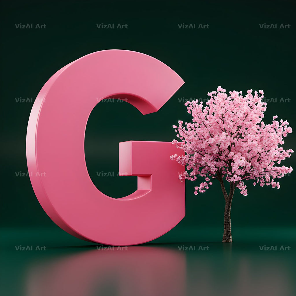 Sakura Blossom alphabet letter G