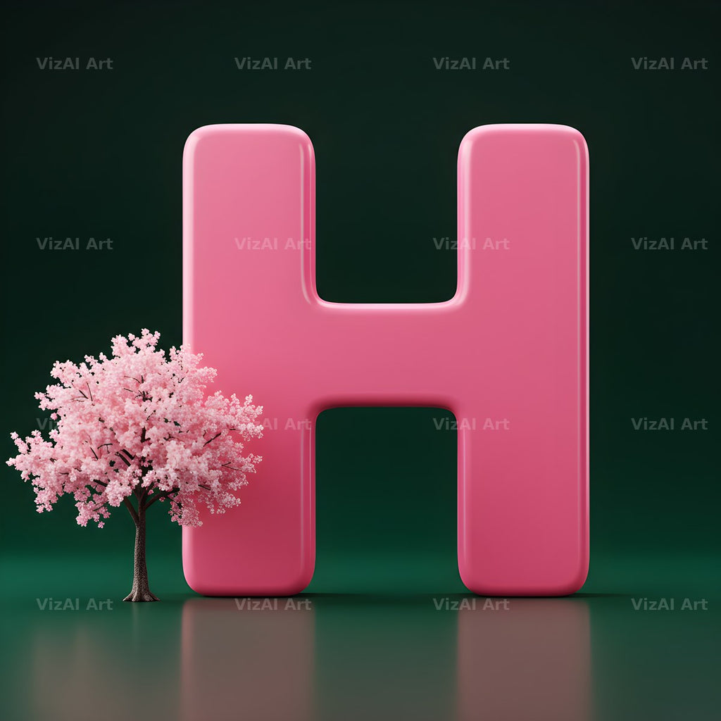 Sakura Blossom alphabet letter H