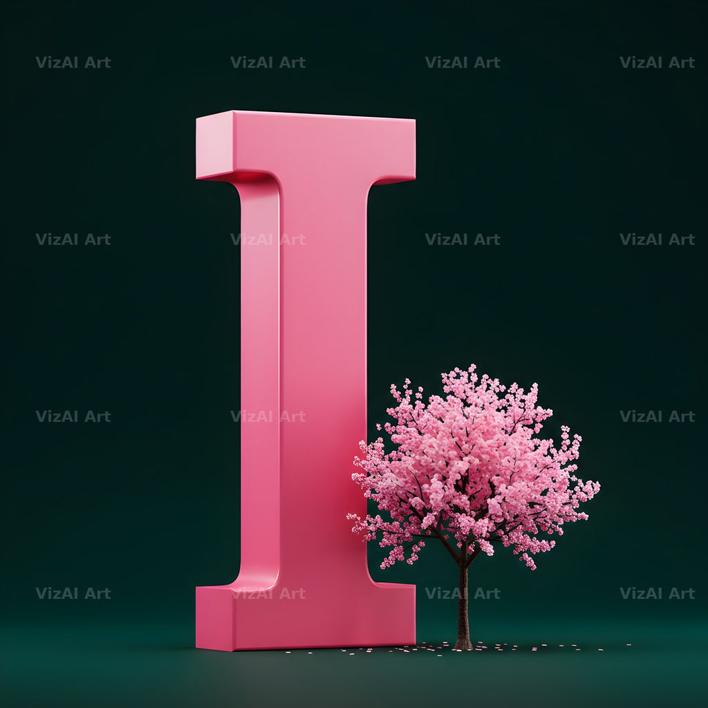Sakura Blossom alphabet letter I