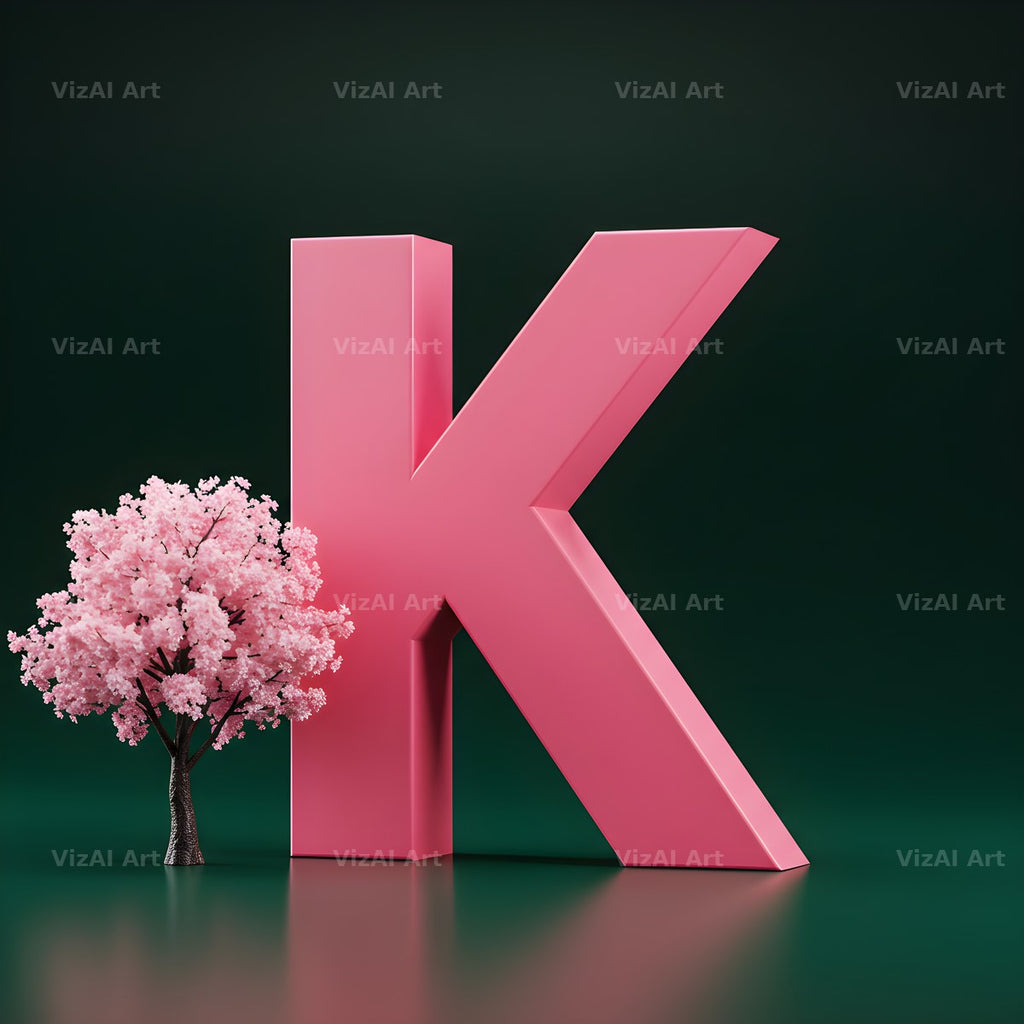 Sakura Blossom alphabet letter K