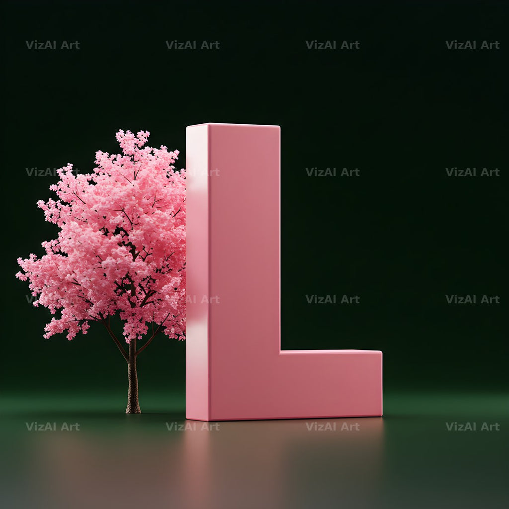 Sakura Blossom alphabet letter L