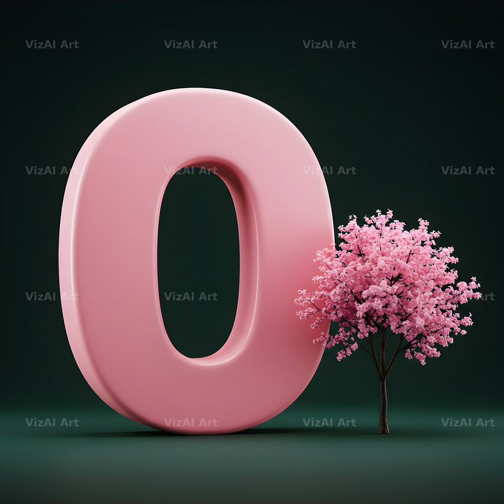 Sakura Blossom alphabet letter O