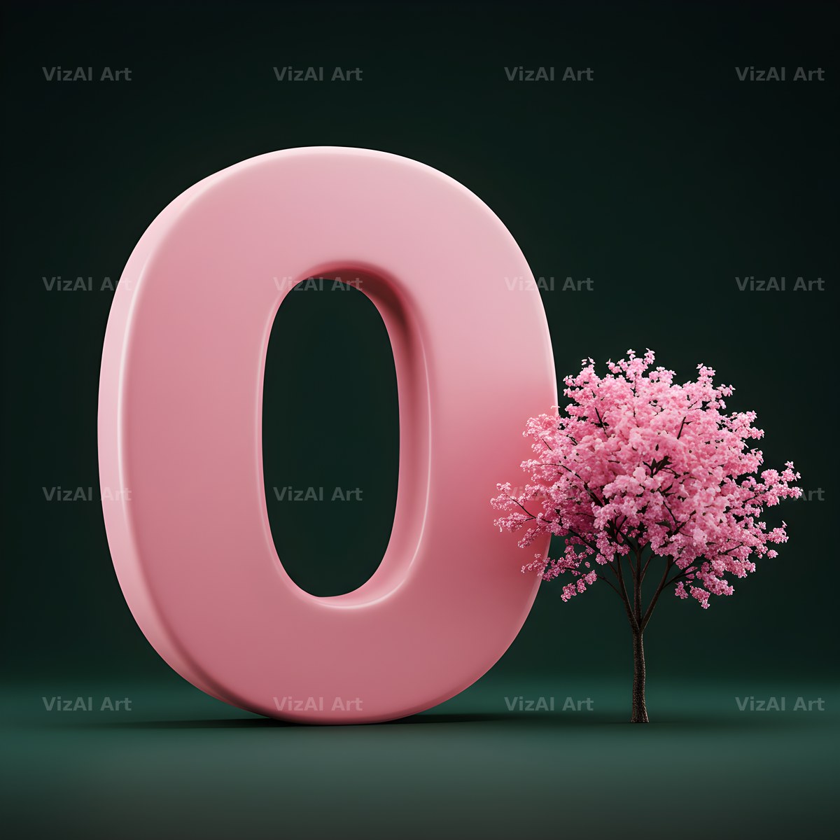 Sakura Blossom alphabet letter O