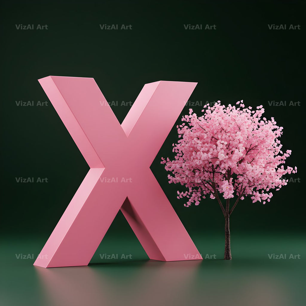 Sakura Blossom alphabet letter X