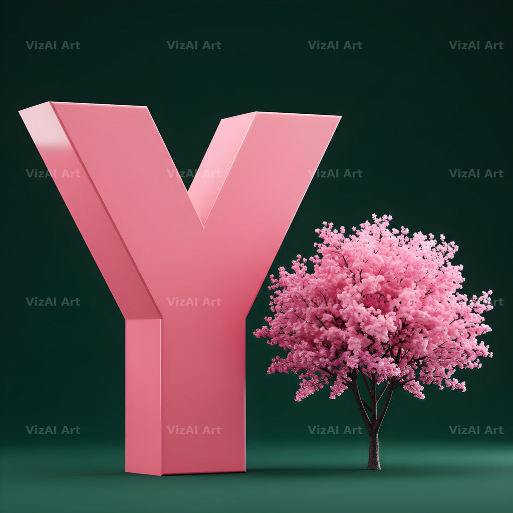 Sakura Blossom alphabet letter Y