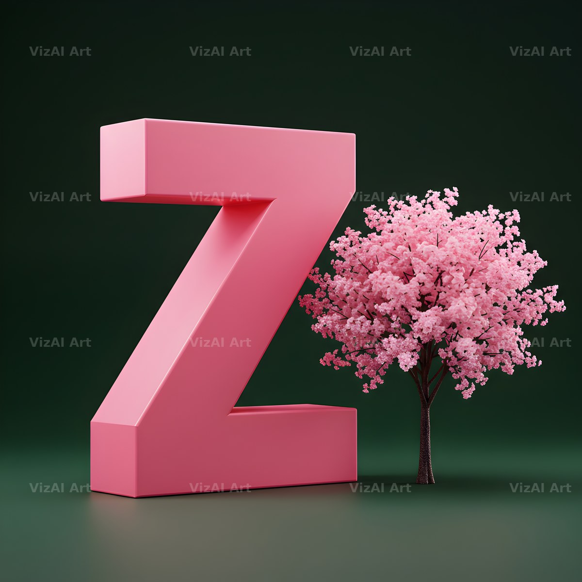Sakura Blossom alphabet letter Z
