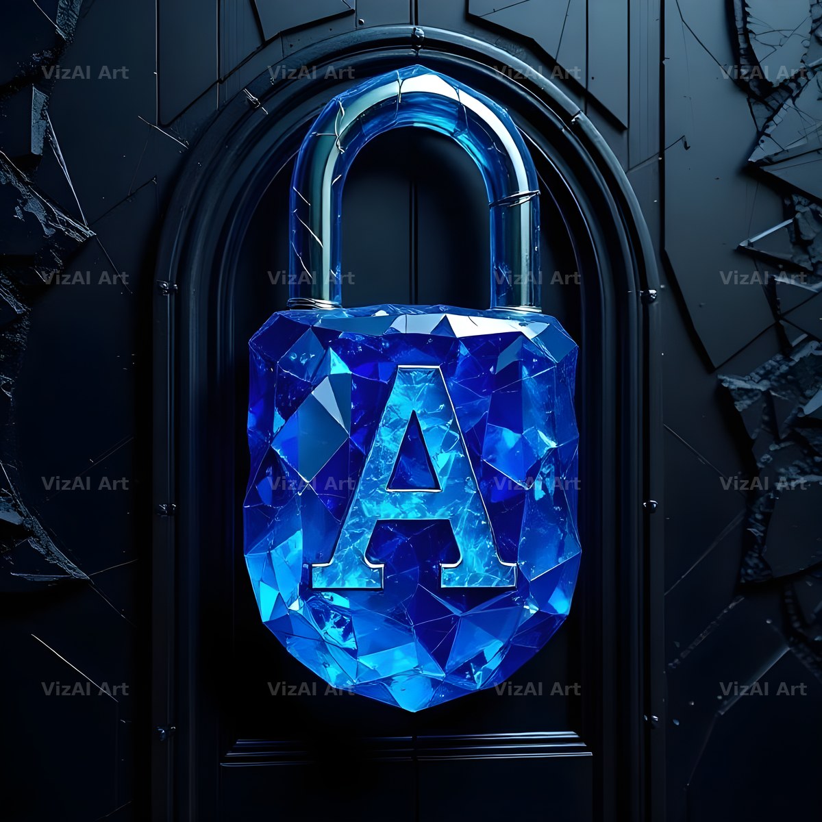 Sapphire Padlock Vault alphabet letter A