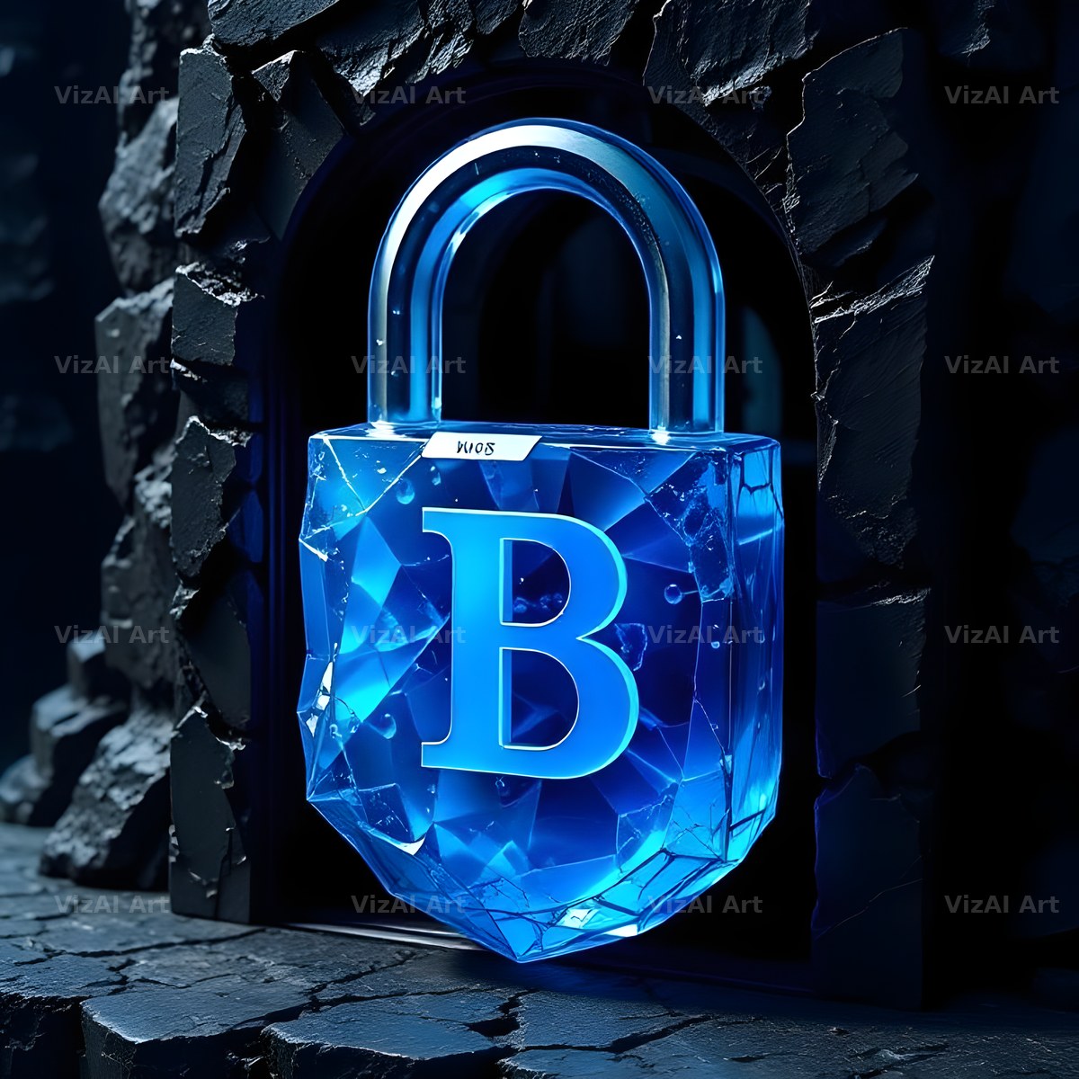 Sapphire Padlock Vault alphabet letter B
