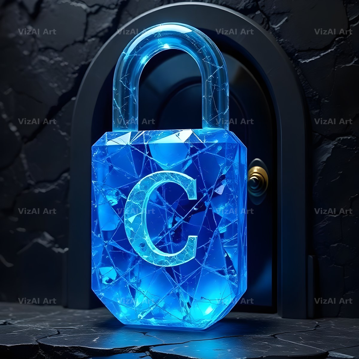 Sapphire Padlock Vault alphabet letter C