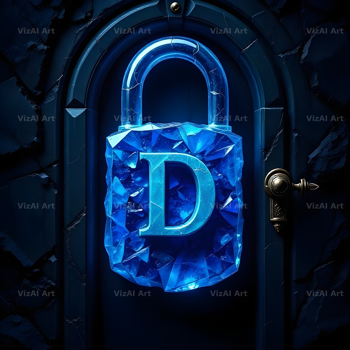 Sapphire Padlock Vault alphabet letter D