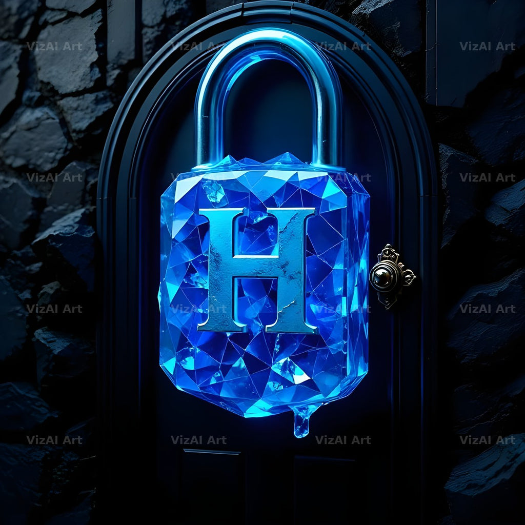 Sapphire Padlock Vault alphabet letter H